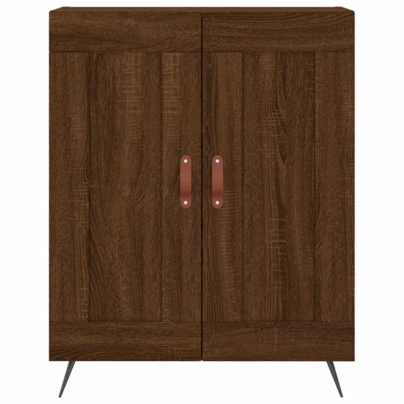 Buffet haut Chêne marron 69,5x34x180 cm Bois d'ingénierie