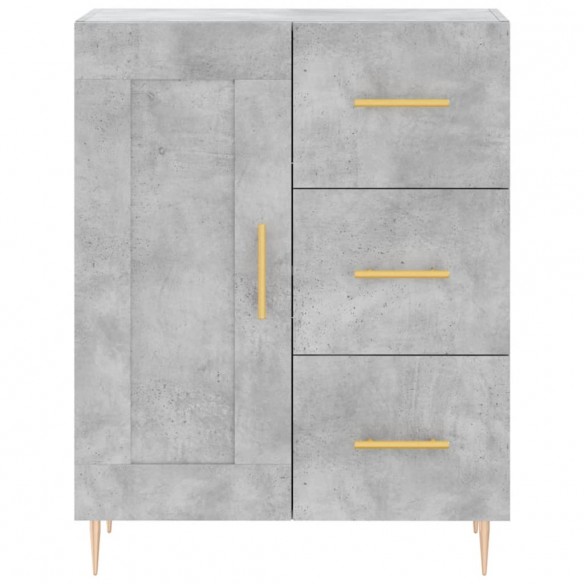 Buffet haut Gris béton 69,5x34x180 cm Bois d'ingénierie