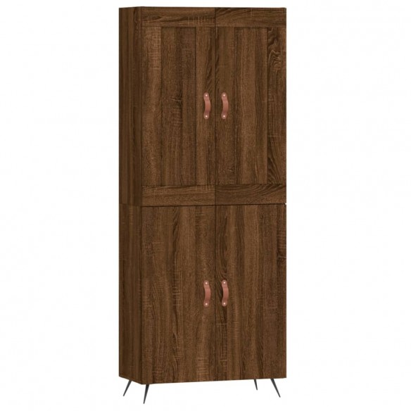 Buffet haut Chêne marron 69,5x34x180 cm Bois d'ingénierie