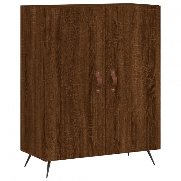 Buffet haut Chêne marron 69,5x34x180 cm Bois d'ingénierie