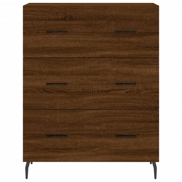 Buffet haut Chêne marron 69,5x34x180 cm Bois d'ingénierie