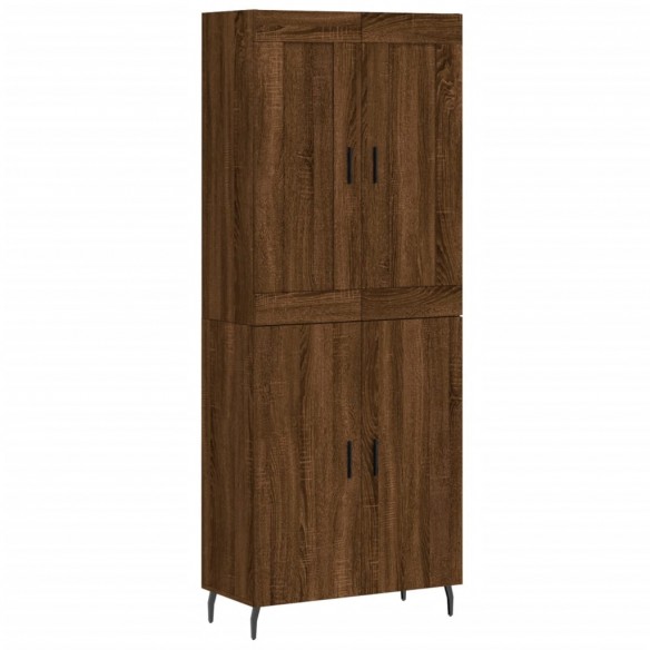 Buffet haut Chêne marron 69,5x34x180 cm Bois d'ingénierie