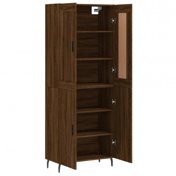 Buffet haut Chêne marron 69,5x34x180 cm Bois d'ingénierie