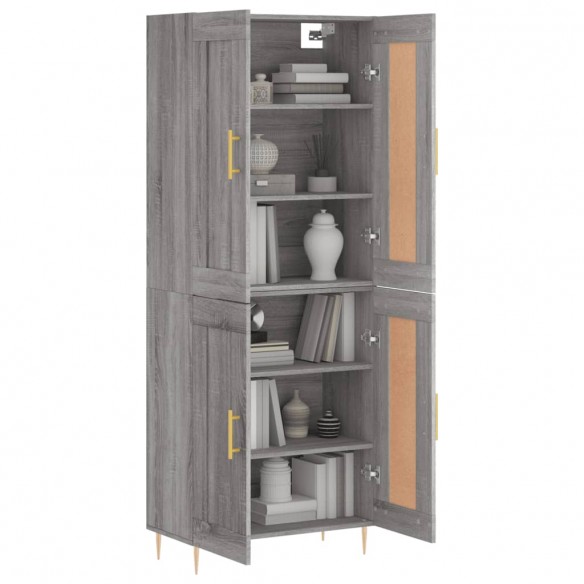 Buffet haut Sonoma gris 69,5x34x180 cm Bois d'ingénierie