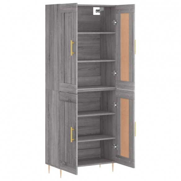 Buffet haut Sonoma gris 69,5x34x180 cm Bois d'ingénierie