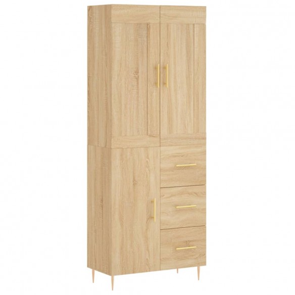 Buffet haut Chêne sonoma 69,5x34x180 cm Bois d'ingénierie