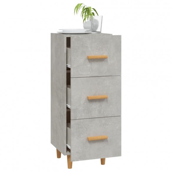 Buffet Gris béton 34,5x34x90 cm Bois d'ingénierie