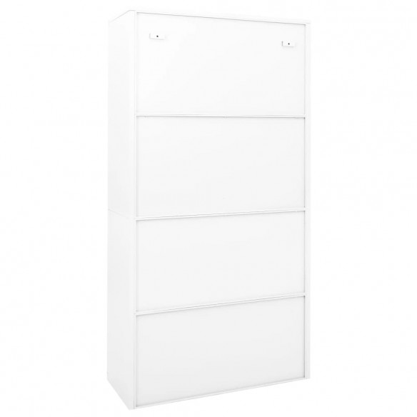 Armoire de bureau et porte coulissante Blanc 90x40x180 cm Acier