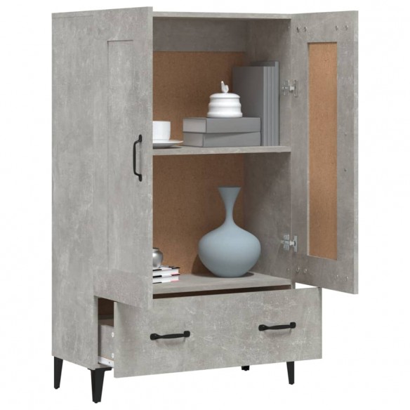 Buffet haut Gris béton 70x31x115 cm Bois d'ingénierie