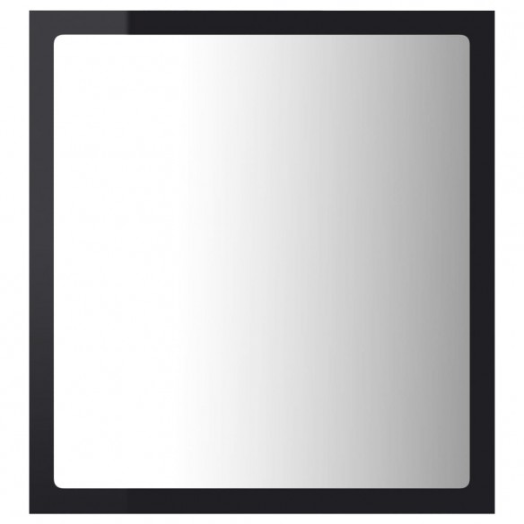 Miroir LED de salle de bain Noir brillant 40x8,5x37cm Acrylique