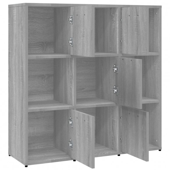 Bibliothèque Sonoma gris 90x30x90 cm Bois d'ingénierie