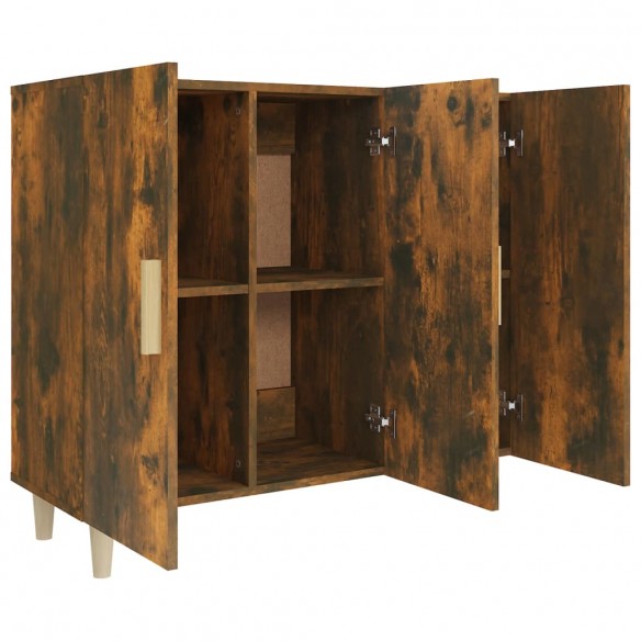 Buffet chêne fumé 90x34x80 cm bois d'ingénierie