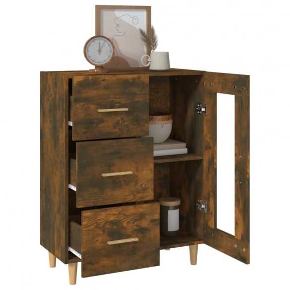 Buffet chêne fumé 69,5x34x90 cm bois d'ingénierie