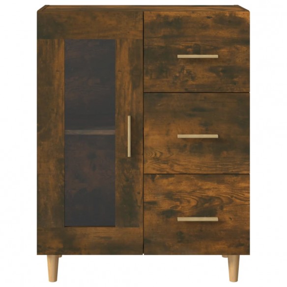 Buffet chêne fumé 69,5x34x90 cm bois d'ingénierie