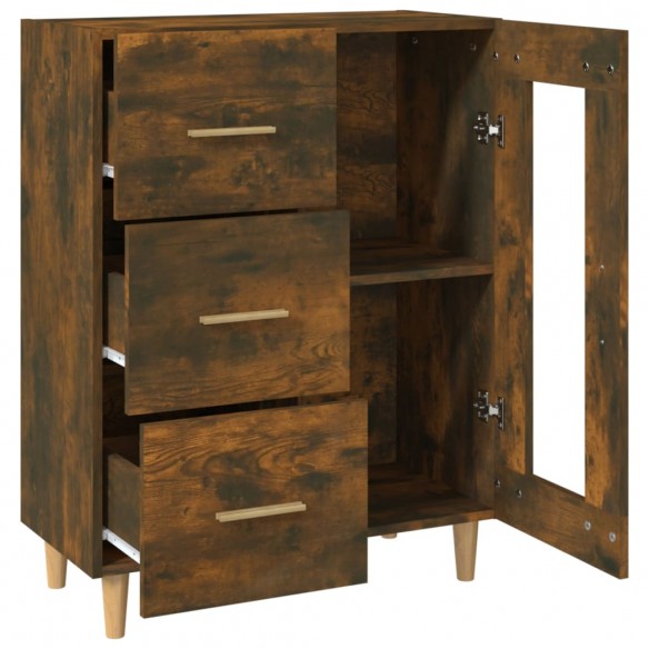 Buffet chêne fumé 69,5x34x90 cm bois d'ingénierie