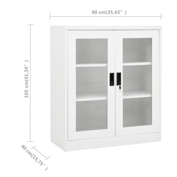 Armoire de bureau Blanc 90x40x105 cm Acier