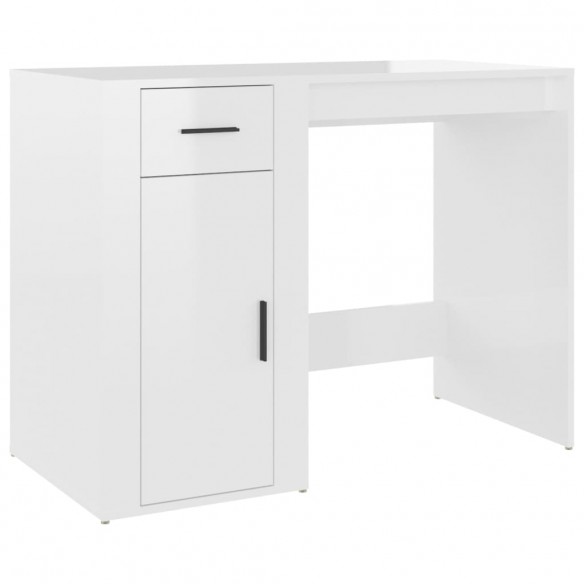 Bureau Blanc brillant 100x49x75 cm Bois d'ingénierie