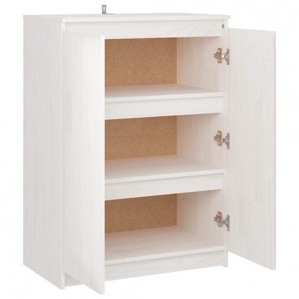 Buffet Blanc 60x36x84 cm Bois de pin massif