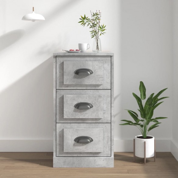 Buffet gris béton 36x35,5x67,5 cm bois d'ingénierie