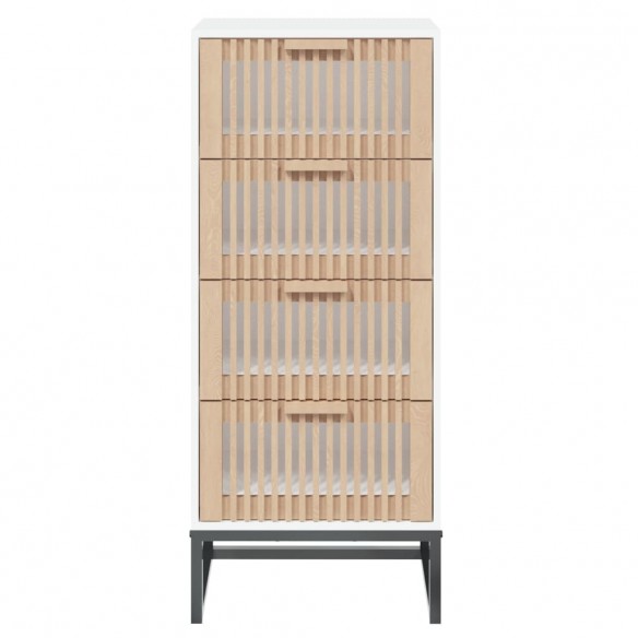 Buffet haut blanc 40x30x95 cm bois d'ingénierie