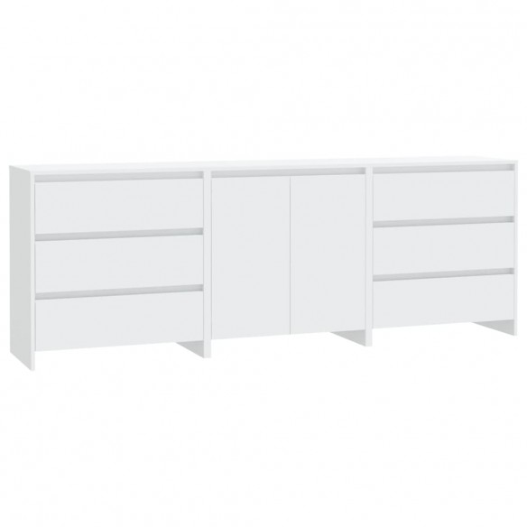 Buffets 3 pcs Blanc Bois d'ingénierie