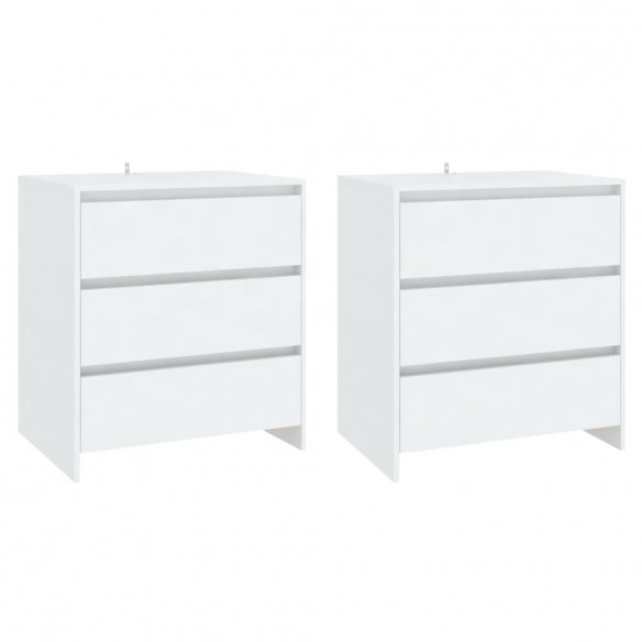 Buffets 3 pcs Blanc Bois d'ingénierie