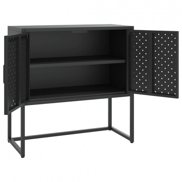 Buffet Noir 75x35x75 cm Acier