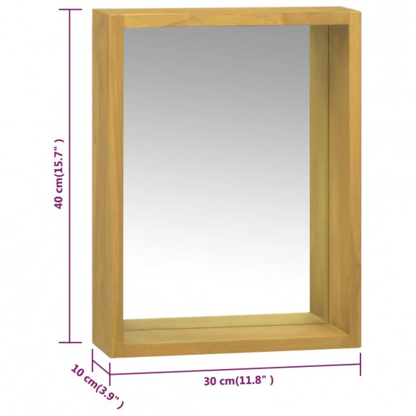 Armoire à miroir 30x10x40 cm Bois de teck solide