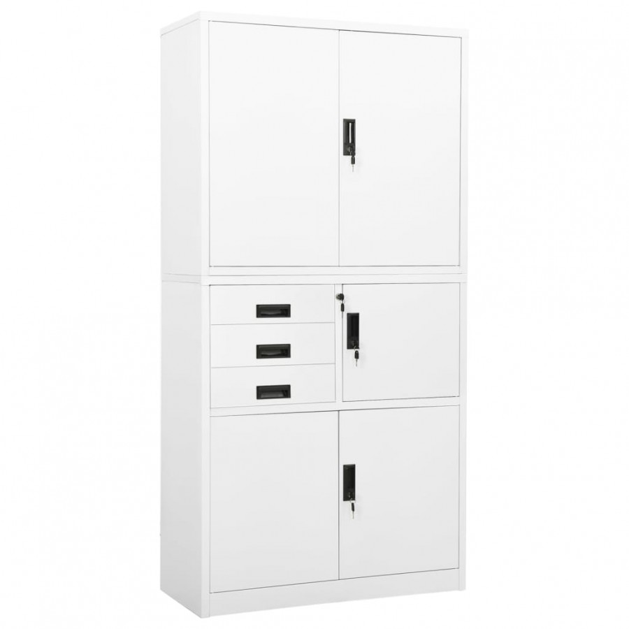 Armoire de bureau Blanc 90x40x180 cm Acier