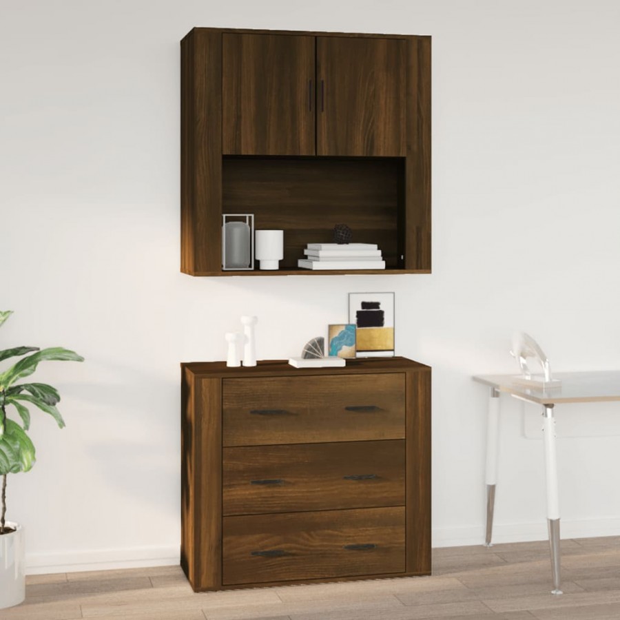 Armoire murale Chêne marron 80x33x80 cm Bois d'ingénierie