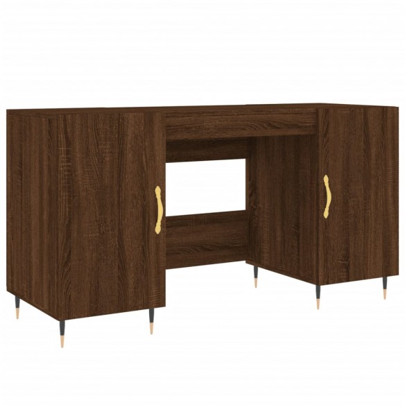 Bureau chêne marron 140x50x75 cm bois d'ingénierie