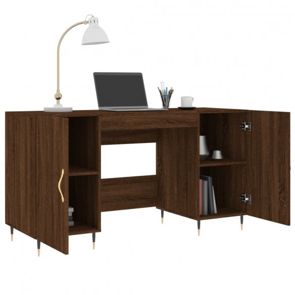 Bureau chêne marron 140x50x75 cm bois d'ingénierie