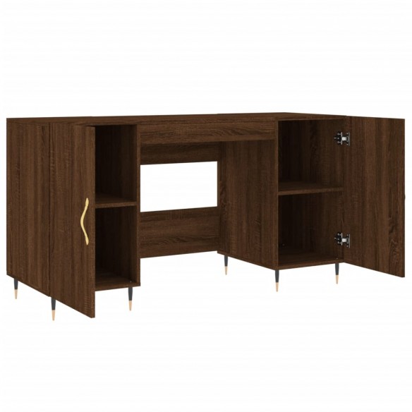 Bureau chêne marron 140x50x75 cm bois d'ingénierie