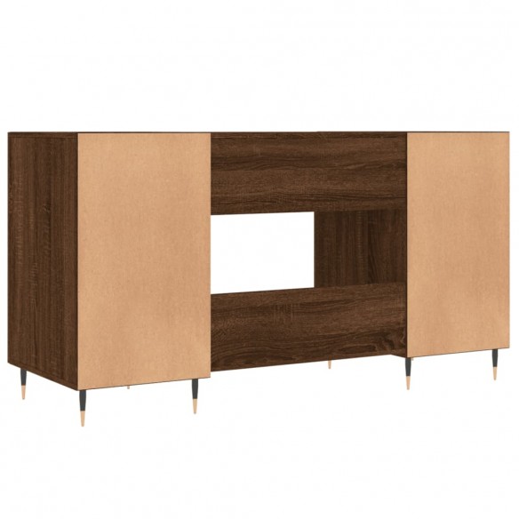 Bureau chêne marron 140x50x75 cm bois d'ingénierie