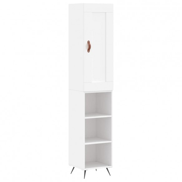 Buffet haut Blanc 34,5x34x180 cm Bois d'ingénierie