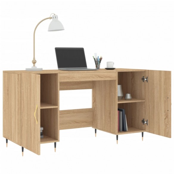 Bureau chêne sonoma 140x50x75 cm bois d'ingénierie