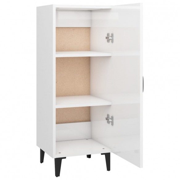 Buffet Blanc brillant 34,5x34x90 cm Bois d'ingénierie