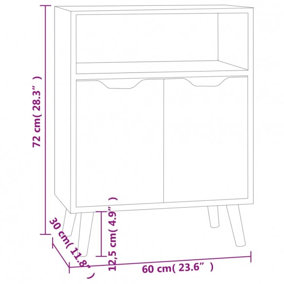 Buffet chêne fumé 60x30x72 cm bois d'ingénierie