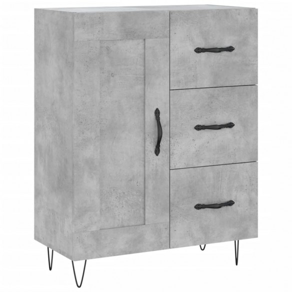 Buffet haut Gris béton 69,5x34x180 cm Bois d'ingénierie