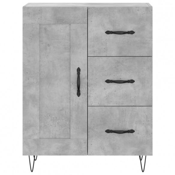 Buffet haut Gris béton 69,5x34x180 cm Bois d'ingénierie