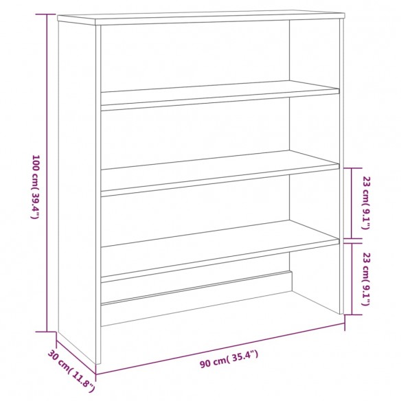 Dessus de buffet HAMAR Marron miel 90x30x100 cm Bois de pin