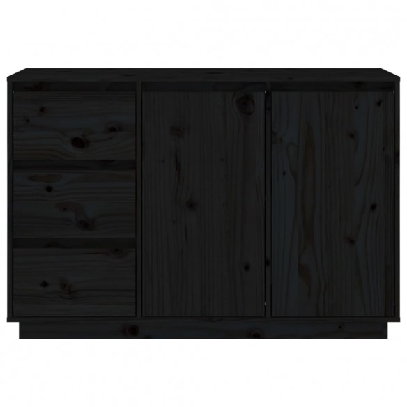 Buffet Noir 111x34x75 cm Bois massif de pin