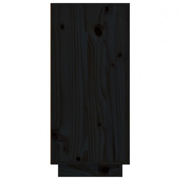 Buffet Noir 111x34x75 cm Bois massif de pin