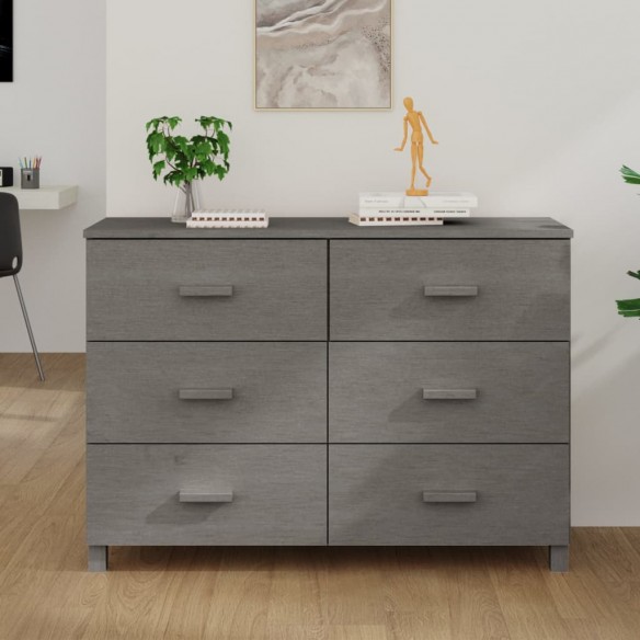 Buffet HAMAR Gris clair 113x40x80 cm Bois massif de pin