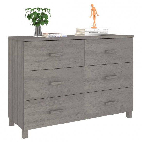 Buffet HAMAR Gris clair 113x40x80 cm Bois massif de pin