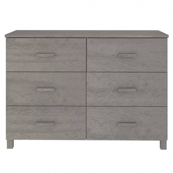 Buffet HAMAR Gris clair 113x40x80 cm Bois massif de pin