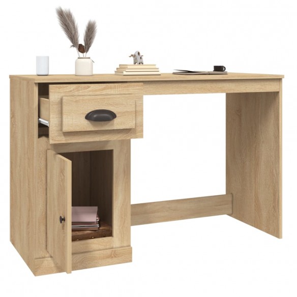 Bureau avec tiroir chêne sonoma 115x50x75 cm bois d'ingénierie