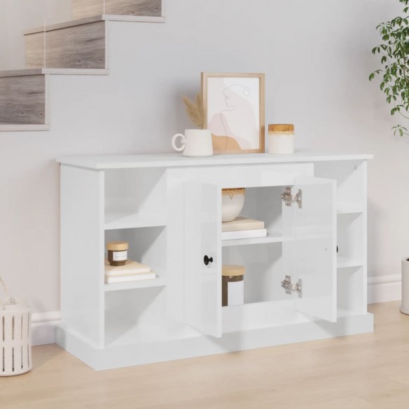 Buffet Blanc brillant 100x35,5x60 cm Bois d'ingénierie