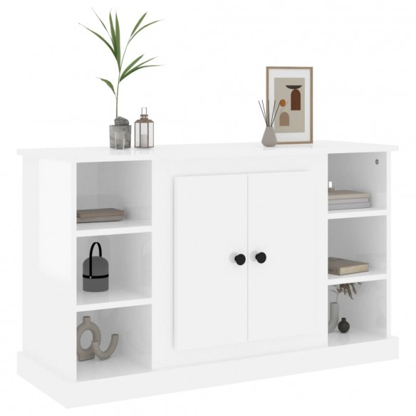 Buffet Blanc brillant 100x35,5x60 cm Bois d'ingénierie