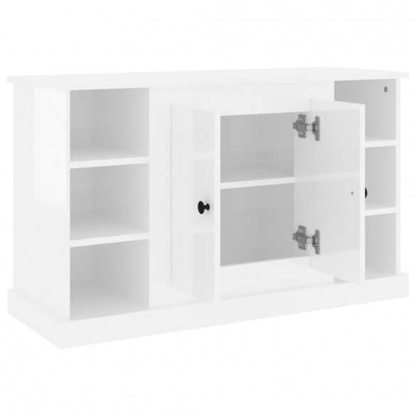 Buffet Blanc brillant 100x35,5x60 cm Bois d'ingénierie